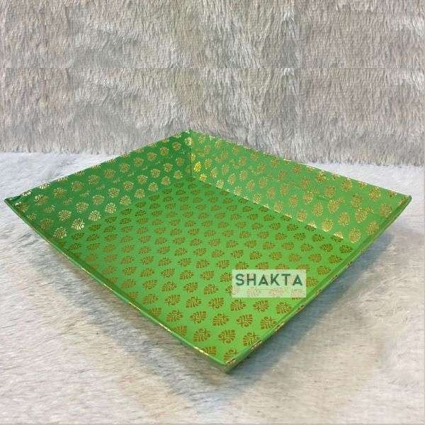 Gold Foil Hamper Tray - Green