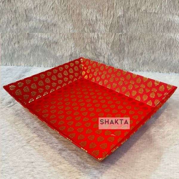 Gold Foil Hamper Tray - Red