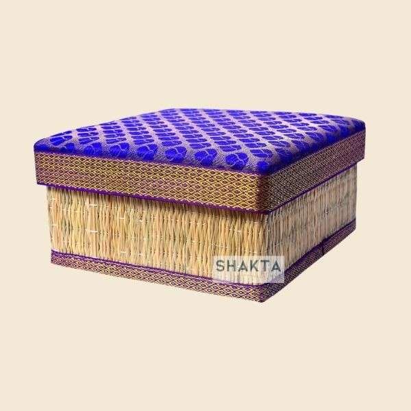 Rivergrass Square Box With Foam Lid - Blue