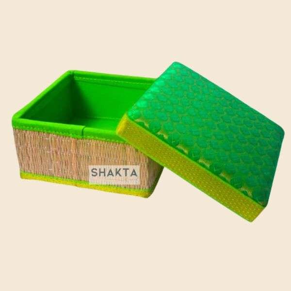 Rivergrass Square Box With Foam Lid - Green