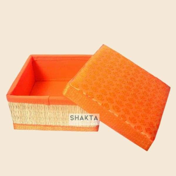 Rivergrass Square Box With Foam Lid - Orange