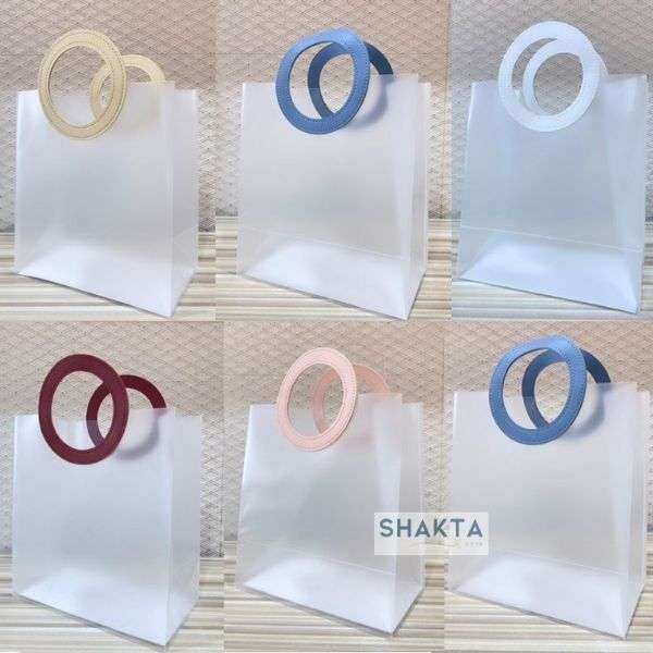 Transparent Circle Shape Handle Gift Bags